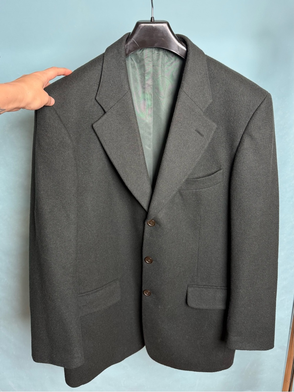 Men's Forest Green Wool Coat Jacket